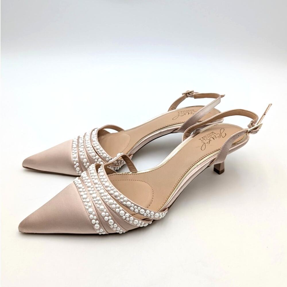Jewel Badgley Mischka Katalina Slingback Pump Women's Champagne Size US7 EU37.5